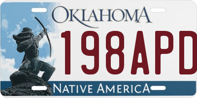 OK license plate 198APD