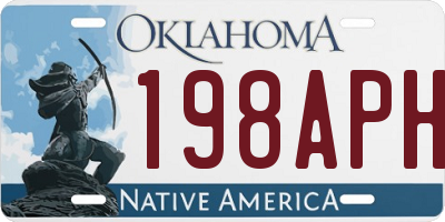 OK license plate 198APH