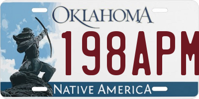 OK license plate 198APM