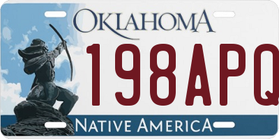 OK license plate 198APQ