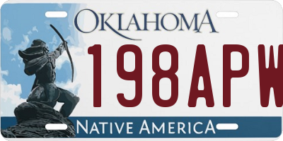 OK license plate 198APW