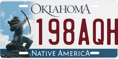 OK license plate 198AQH