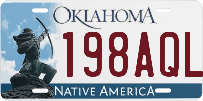 OK license plate 198AQL