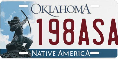 OK license plate 198ASA