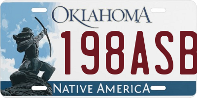 OK license plate 198ASB
