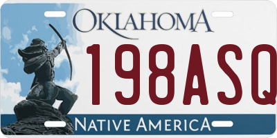 OK license plate 198ASQ