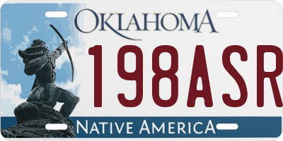 OK license plate 198ASR