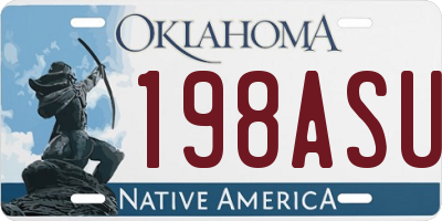 OK license plate 198ASU