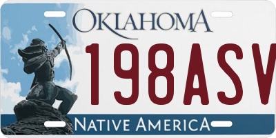 OK license plate 198ASV
