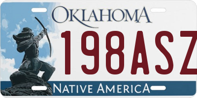 OK license plate 198ASZ