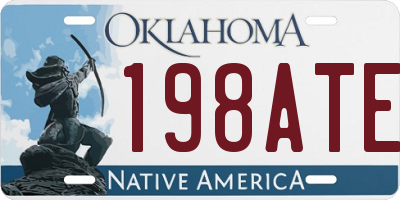 OK license plate 198ATE