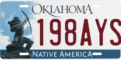 OK license plate 198AYS