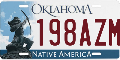 OK license plate 198AZM
