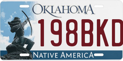 OK license plate 198BKD