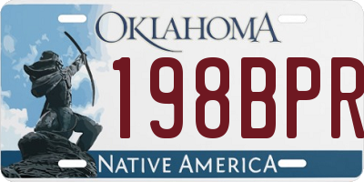 OK license plate 198BPR