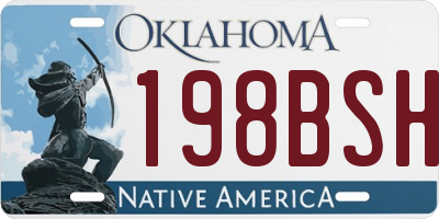 OK license plate 198BSH