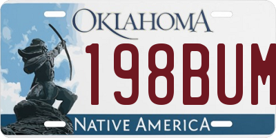 OK license plate 198BUM