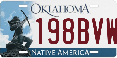 OK license plate 198BVW