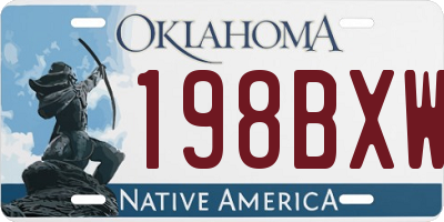 OK license plate 198BXW
