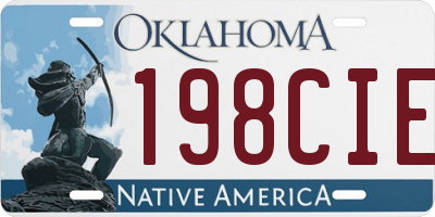 OK license plate 198CIE