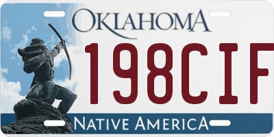 OK license plate 198CIF