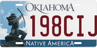 OK license plate 198CIJ