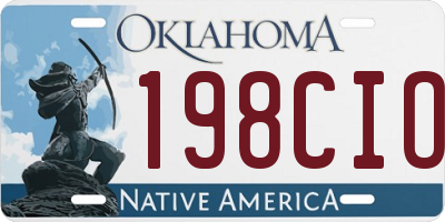 OK license plate 198CIO