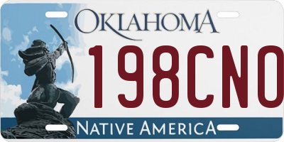 OK license plate 198CNO
