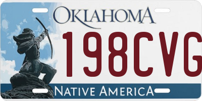 OK license plate 198CVG