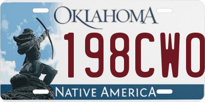 OK license plate 198CWO