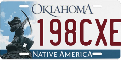 OK license plate 198CXE