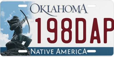 OK license plate 198DAP