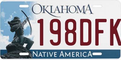 OK license plate 198DFK
