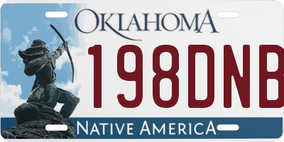 OK license plate 198DNB