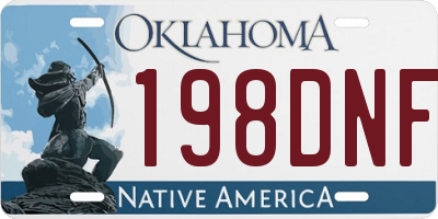 OK license plate 198DNF