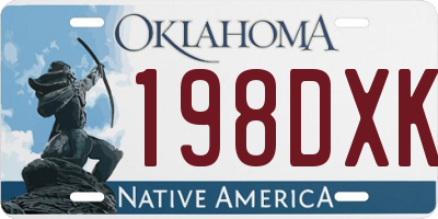 OK license plate 198DXK