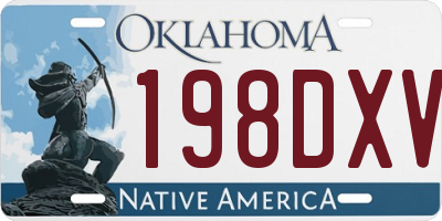 OK license plate 198DXV