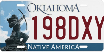 OK license plate 198DXY