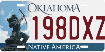 OK license plate 198DXZ