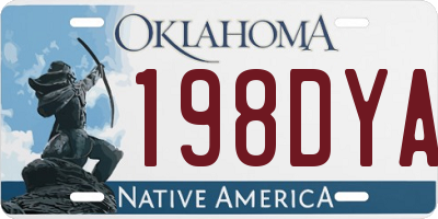 OK license plate 198DYA