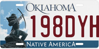 OK license plate 198DYH