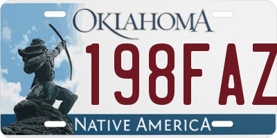 OK license plate 198FAZ