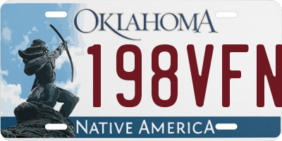 OK license plate 198VFN
