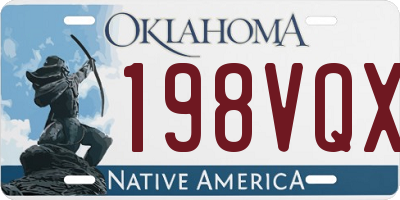 OK license plate 198VQX