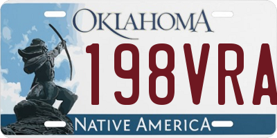 OK license plate 198VRA