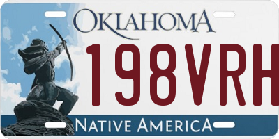 OK license plate 198VRH