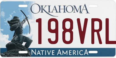 OK license plate 198VRL