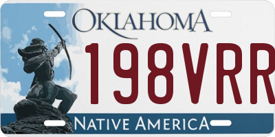 OK license plate 198VRR