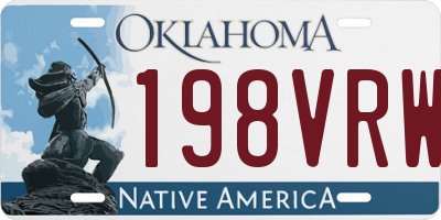 OK license plate 198VRW