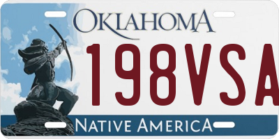 OK license plate 198VSA